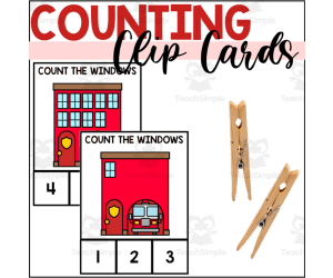 Firefighter Counting to 10 Clip Cards