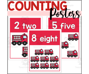 Firetruck Counting Posters 1-10