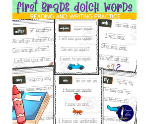 First Grade Dolch Words Reading and Writing Practice