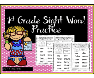 First Grade Sight Words - 100 Words to Practice and Learn