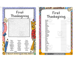 First Thanksgiving word search & scramble