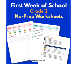 First Week of School Grade 2 | No-Prep Worksheets