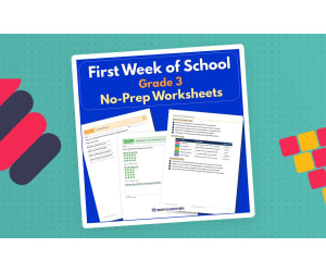 First Week of School Grade 3 | No-Prep Worksheets
