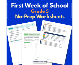 First Week of School Grade 5 | No-Prep Worksheets