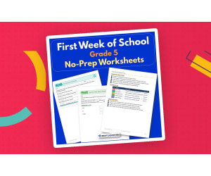 First Week of School Grade 5 | No-Prep Worksheets