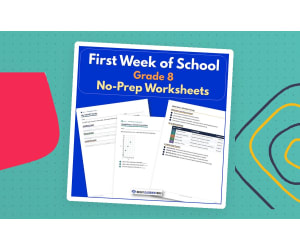 First Week of School Grade 8 | No-Prep Worksheets