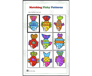 Fish & Fish Foods Matching Patterns Pre-K Kinder Homeschool