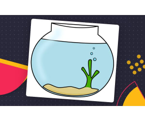 Fish Bowl Clip Art – Colour and Line Art Set