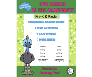 FIVE SENSES IN THE RAINFOREST MINI BOOK AND SENSORY ACTIVITIES