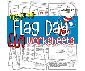 Flag Day No-Prep ELA Worksheets