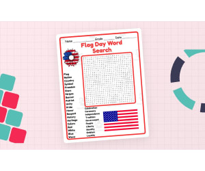 Flag Day Word Search 2nd 3rd 4th 5th Grade Worksheet Activity