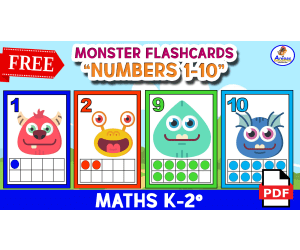 FLASHCARDS NUMBERS 1 TO 10 - Monster Theme