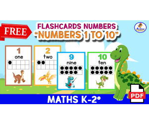 FLASHCARDS OF DINOSAUR MATHS - Numbers 1 to 10