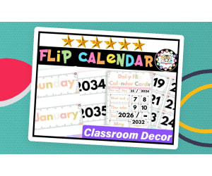 Flip Calendar | Spotty Boho Classroom Decor | Flip Calendar