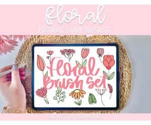 Floral Procreate Stamp Set