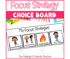 Focus Choice Board: Attention Strategies Choice Board