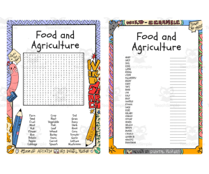 Food and Agriculture word search & scramble
