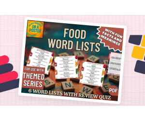 Food Word List Posters (PDF)