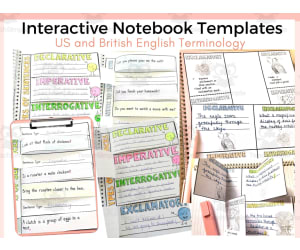 Four Types of Sentences Interactive Notebook Templates and Posters