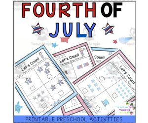 Fourth Of July Kindergarten Math Worksheets Counting How Many 1-20