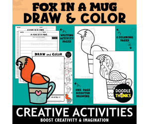 Fox in a Mug Draw and Color Creative Activities