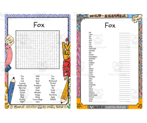 Fox word search & scramble