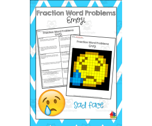 Fractions Word Problems - Sad Face Emoji