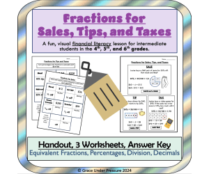 Fractions Word Problems: Using Fractions for Taxes, Tips, Sales