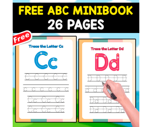 FREE ABC MINIBOOK FOR TRACING | INCLUDING IMAGES