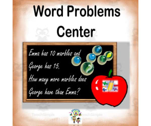 Free Addition & Subtraction Word Problems Interactive Center Activity