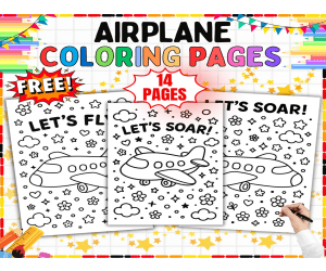 Free Airplane Coloring Pages - 12 Printable Plane Sheets K-5