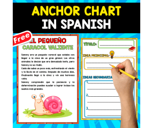 FREE ANCHOR CHART IN SPANISH | El pequeño caracol valiente