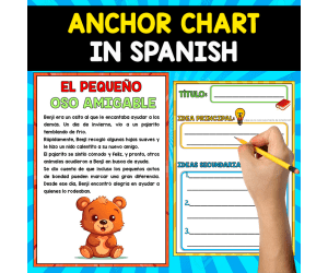 FREE ANCHOR CHART IN SPANISH | El pequeño oso amable