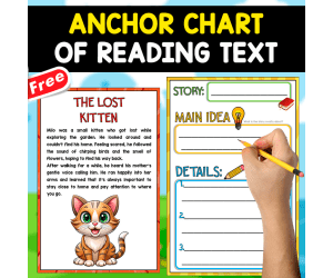 FREE ANCHOR CHART OF READING | THE LOST KITTEN