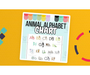 FREE Animal Alphabet Chart - Poster, Handout, or Activity for Phonics