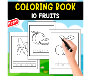 FREE COLORING BOOK | THE FRUITS IN ENGLISH
