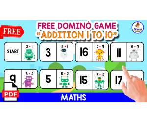 FREE DOMINÓ GAME OF ADDITION | ROBOT THEMED