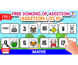 FREE DOMINÓ GAME OF ADDITION | WITH ANIMALS THEMED
