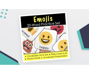 FREE Emojis Vocabulary - Digital Activities, Word List & Quiz + Cards