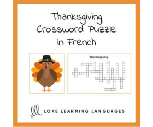 Free French Thanksgiving Crossword Puzzle