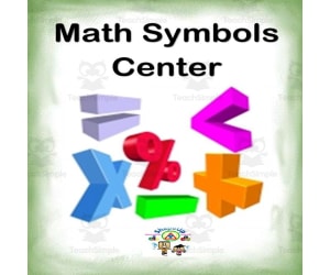 Free Math Symbols Interactive Center Activity