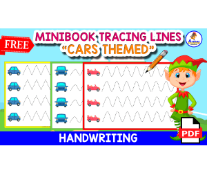 FREE MINIBOOK OF TRACING LINES | Cars Themed FOR KIDS