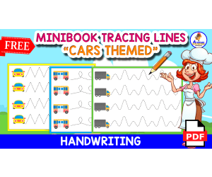 FREE MINIBOOK OF TRACING LINES | Cars Themed