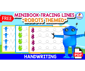 FREE MINIBOOK OF TRACING LINES | Robot Themed for Kids