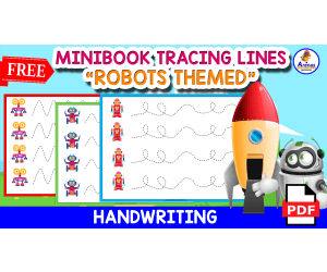 FREE MINIBOOK TRACING LINES | Robot Themed