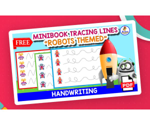 FREE MINIBOOK TRACING LINES | Robot Themed