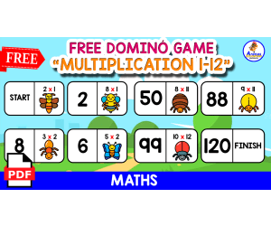 FREE MULTIPLICATION DOMINÓ GAME | Tables 1 to 12