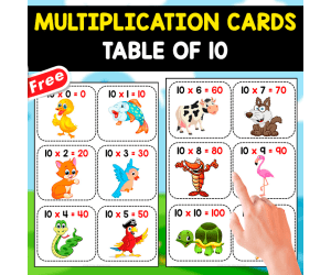 FREE MULTIPLICATION FLASHCARDS BY 10 | FREE MATH RESOURCE