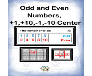 Free Odd & Even Numbers (+1-1+10-10) Interactive Center Activity