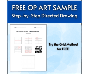 FREE Op Art Step-by-Step Directed Drawing Grid Method | Sample